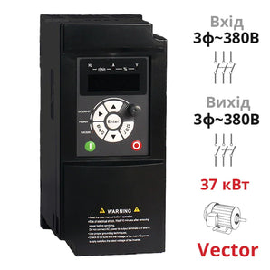 Векторний частотний перетворювач 37 кВт трифазний SPLC-AT20-37G/45P-4 із захистом IP20 для двигунів 3Ф~380В від Nietz Electric
