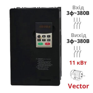 Векторний частотний перетворювач NZ8400 11 кВт трифазний SPLC-NZ8400-11G/15P від компанії Nietz Electric для трифазних двигунів 380В