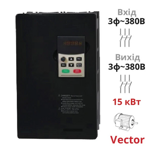Векторний частотний перетворювач NZ8400 15 кВт трифазний SPLC-NZ8400-15G/18P від компанії Nietz Electric для трифазних двигунів 380В