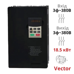 Векторний частотний перетворювач NZ8400 18 кВт трифазний SPLC-NZ8400-18G/22P від компанії Nietz Electric для трифазних двигунів 380В