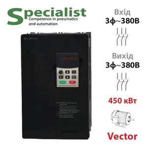 Векторний частотний перетворювач NZ8400 450 кВт трифазний SPLC-NZ8400-450G/500P від компанії Nietz Electric для трифазних двигунів 380В