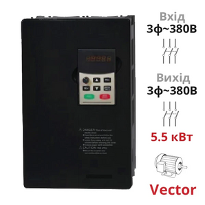 Векторний частотний перетворювач NZ8400 5,5 кВт трифазний SPLC-NZ8400-5R5G/7R5P від компанії Nietz Electric для трифазних двигунів 380В