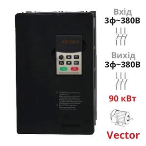 Векторний частотний перетворювач NZ8400 90 кВт трифазний SPLC-NZ8400-90G/110P від компанії Nietz Electric для трифазних двигунів 380В