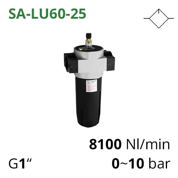 SA-LU60-25 - Лубрикатор G1&quot;, 0-10 бар, витрата повітря 8100 л/хв