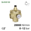 Фото Регулятор тиску повітря з манометром G2", 12 бар, 20000 л/хв (SA-RHF-50)