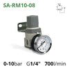 Фото Регулятор давления воздуха с манометром 1/4"~1/2", до 1400 л/мин (серия SA-RM)