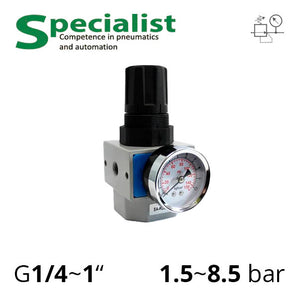 Регулятор тиску повітря з манометром 1/4"~1/2", 10 бар, до 8100 л/хв (серія SA-RU)