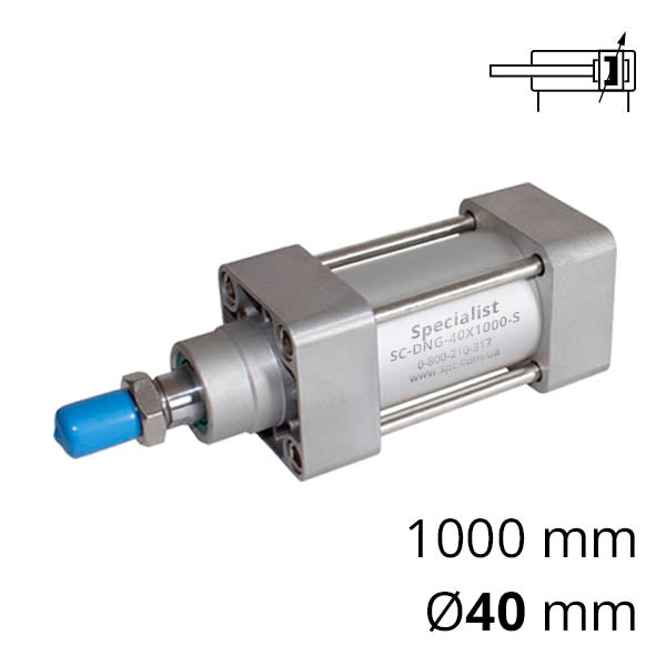 Пневмоциліндри серії SC-DNG по стандарту ISO15552 (ISO6431) з круглою гільзою та діаметром поршню 32-100 мм