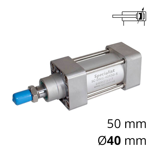 Пневмоцилиндры серии SC-DNG по стандарту ISO15552 (ISO6431) с круглой гильзой и диаметром поршня 32-100 мм.