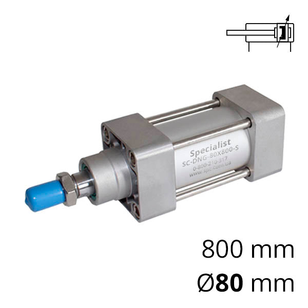 Пневмоциліндри серії SC-DNG по стандарту ISO15552 (ISO6431) з круглою гільзою та діаметром поршню 32-100 мм