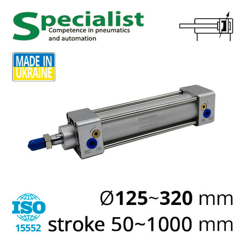 Пневматичні циліндри серії SC-DNG по стандарту ISO 15552 (ISO 6431) з круглою гільзою та діаметром поршню 125-320 мм