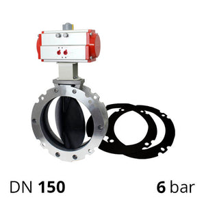 Задвижка для сыпучих материалов ДУ150 с пневмоприводом SCBF-BV2