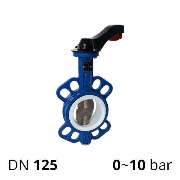 Дискова поворотна засувка ДУ 125 нержавіюча міжфланцева розбірна з рукояткою серії SCBF-D674