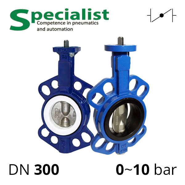 Дискова поворотна засувка ДУ 300 нержавіюча міжфланцева розбірна серії SCBF-D674