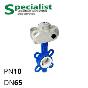 Дискова поворотна засувка ДУ 65 нержавіюча з електроприводом SCBF-D674