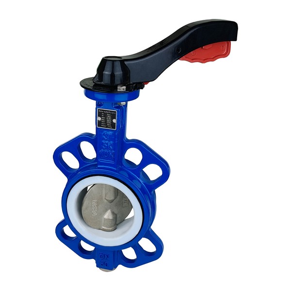 Дисковая поворотная задвижка ДУ 80 нержавеющая межфланцевая разборная с рукояткой серии SCBF-D674