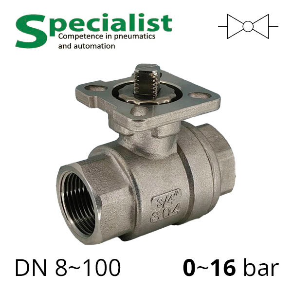 Шаровой кран 2″ нержавеющий DN50 PN16 двухходовой двухсоставной SCBV-Q610F-16FC-50