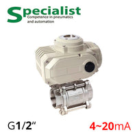 Кульовий кран ½″ нержавіючий PN16 DN15 з регульованим електроприводом SCBV-Q611