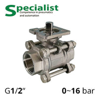 Шаровой кран 1/2″ нержавеющий до 16 бар ДУ15 с внутренней резьбой 1/2"