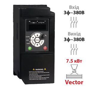 Векторний перетворювач частоти 7.5 кВт, 3Ф~3Ф/380В (SPLC-CV20-7R5G4)