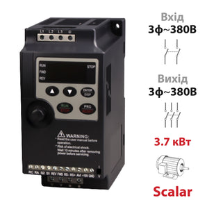 Скалярний перетворювач частоти 3.7 кВт, 3Ф~3Ф/380В (SPLC-NLP1000-3R7G4)