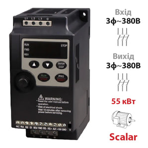 Скалярний частотний перетворювач 55 кВт трифазний SPLC-NLP1000-55G-4 із захистом IP20 від компанії Nietz Electric для двигунів 3Ф~380В