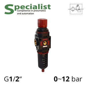 Фільтр-регулятор повітря 2100 л/хв, 0-12 бар, 1/2" серії AirComp SSA-FR-1/2-052