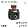 Фото Регулятор тиску повітря 1/8&quot;, 0~6 бар, 250 л/хв (AIRCOMP SSA-MR-035)