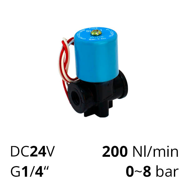 Електромагнітний клапан 24 вольт, різьба - G¼”, нормально закритий 2/2 серії SV-FP-ES-22NC-08-DC24V