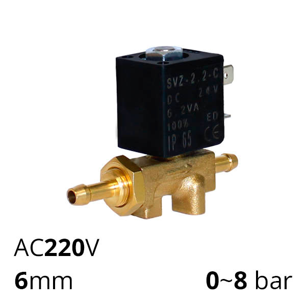 Електромагнітний клапан вуглекислотний ДУ 1.5 мм для зварювальних напівавтоматів, SV-WZ-ES-22NC-1.5-B6