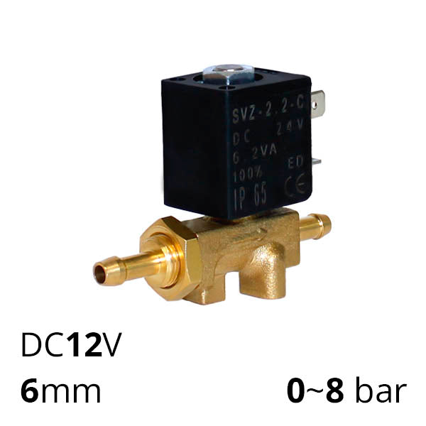 Электромагнитный углекислотный клапан ДУ 1.5 мм для сварочных аппаратов, SV-WZ-ES-22NC-1.5-B6
