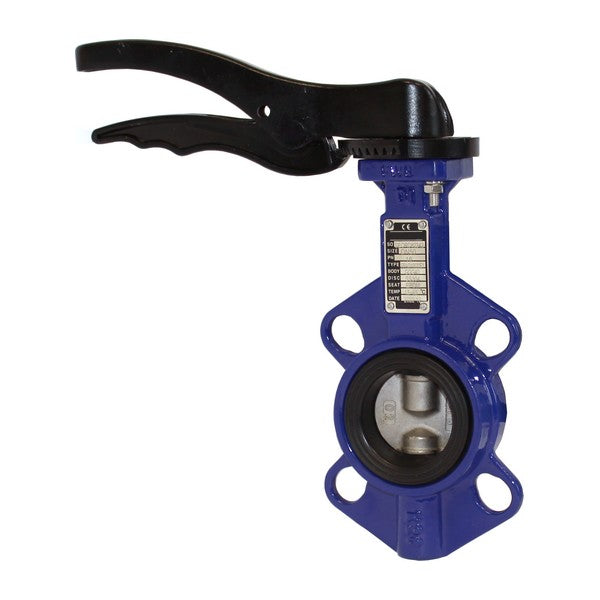 Дисковый поворотный затвор ДУ 65 чугунный межфланцевый неразборной с рукояткой серии SCBF-D673