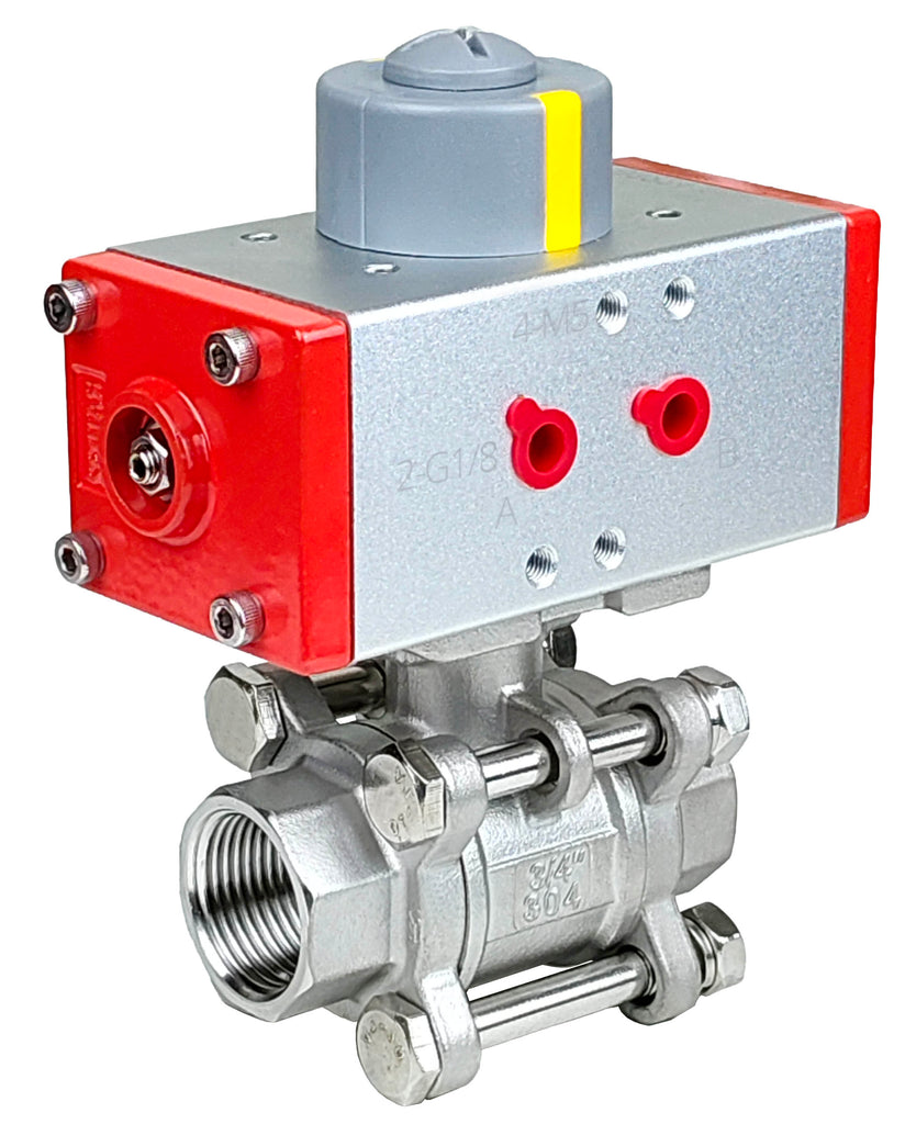 Кульовий кран ¾″ нержавіючий PN16 DN20 з пневмоприводом SCBV-Q611