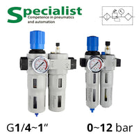 Блоки подготовки воздуха от М5, 1/8" до 1", 500~11500 л/мин, 12 бар, 25 мкм (SA-CN)