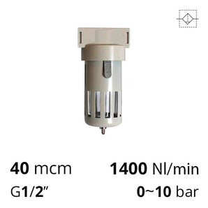 SA-FM40-15 - промисловий фільтр для тонкої очистки стисненого повітря 40 мікрон, 10 бар, 1400 л/хв