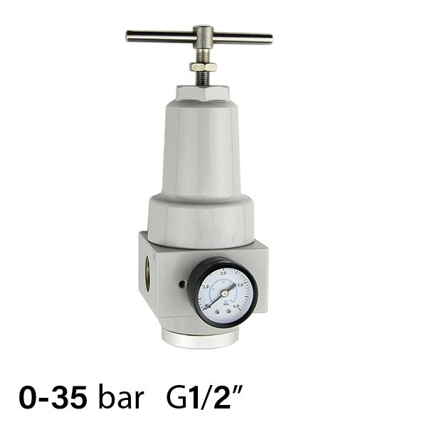 Регулятор тиску повітря з манометром 1/2"~1", 35 бар, до 7600 л/хв (серія SA-RH)