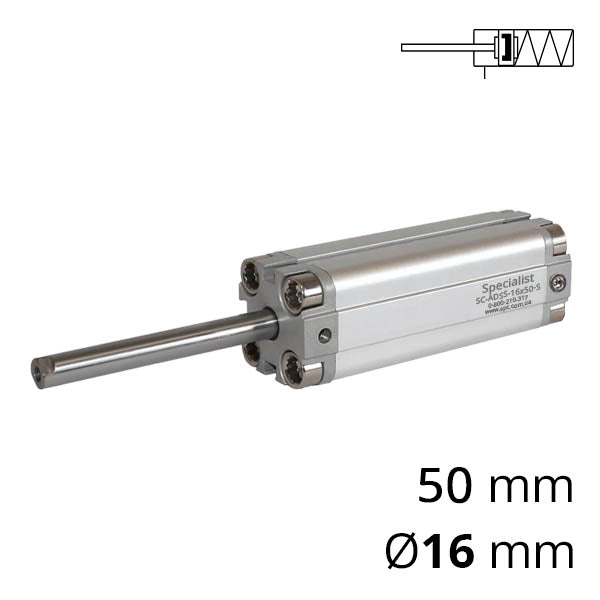 Компактный пневмоцилиндр с пружиной возврата в бесштоковой полости (SC-ADSS)