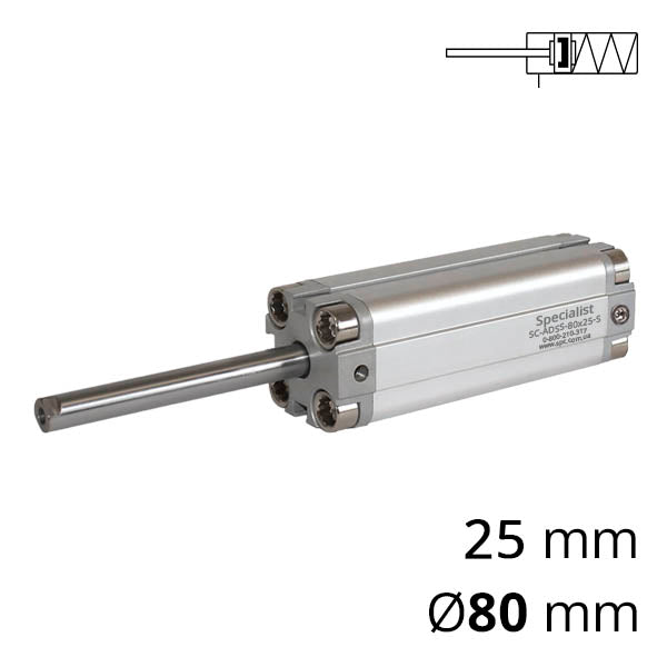 Компактный пневмоцилиндр с пружиной возврата в бесштоковой полости (SC-ADSS)