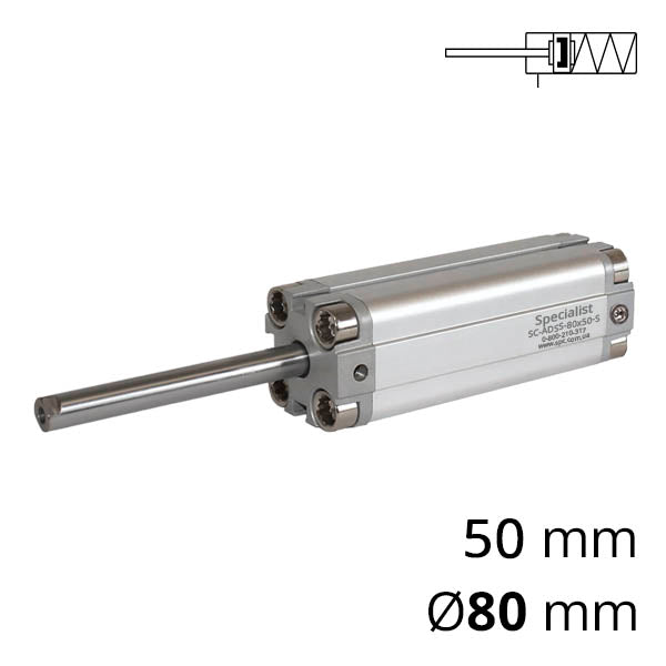 Компактный пневмоцилиндр с пружиной возврата в бесштоковой полости (SC-ADSS)
