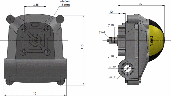 Креслення блока кінцевих вимикачів SC-ALP-210N
