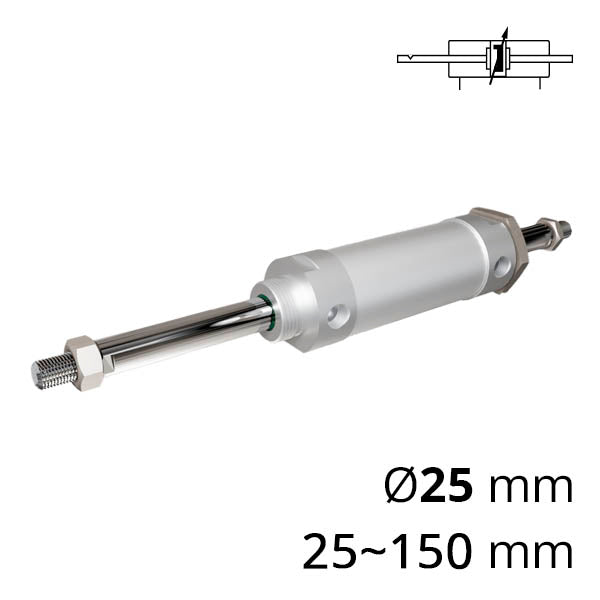 Круглый пневмоцилиндр с проходным штоком серии SC-MALD