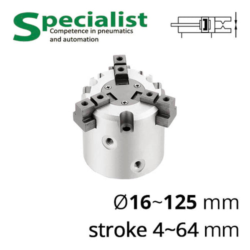 Кулачковый пневматический захват с 3 пальцами серии SC-MHS3