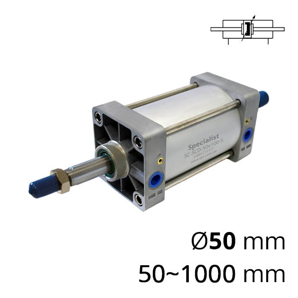 Пневмоциліндри серії SC-SCD з прохідним штоком