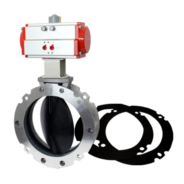 Засувка для сипучих матеріалів ДУ250 з пневмоприводом SCBF-BV2