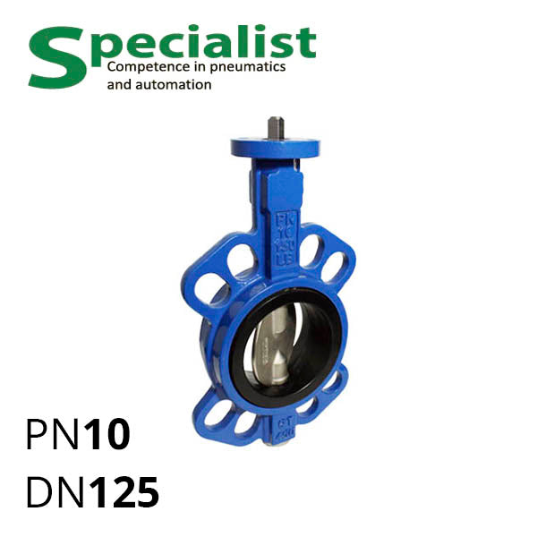 Дисковая поворотная задвижка ДУ 125 чугунная межфланцевая неразборная серии SCBF-D673-10XEX-125