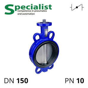 Дисковая поворотная задвижка ДУ 150 чугунная межфланцевая неразборная серии SCBF-D673-10XEX-150