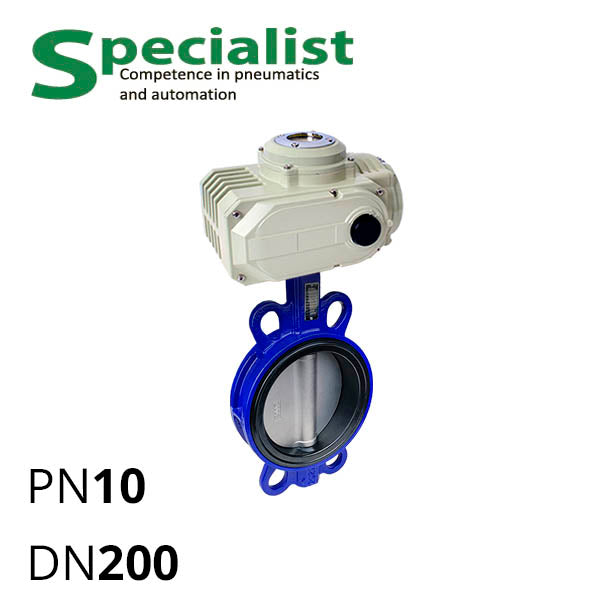 Дисковая поворотная задвижка ДУ 200 чугунная межфланцевая с электроприводом серии SCBF-D673-10XEX-200-HL-100