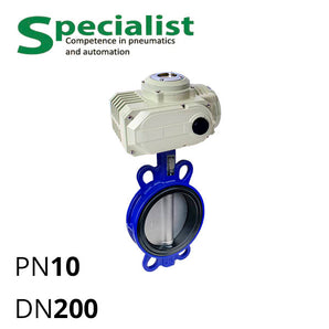 Дискова поворотна засувка ДУ 200 чавунна з електроприводом SCBF-D673-10XEX-200-HL-100