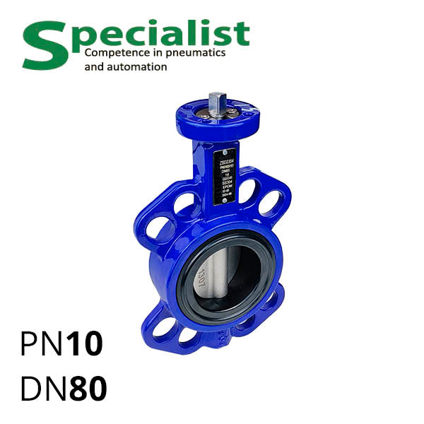 Дискова поворотна засувка ДУ 80 чавунна міжфланцева нерозбірна серії SCBF-D673-10XEX-80
