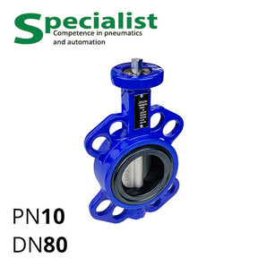 Дискова поворотна засувка ДУ 80 чавунна міжфланцева нерозбірна серії SCBF-D673-10XEX-80